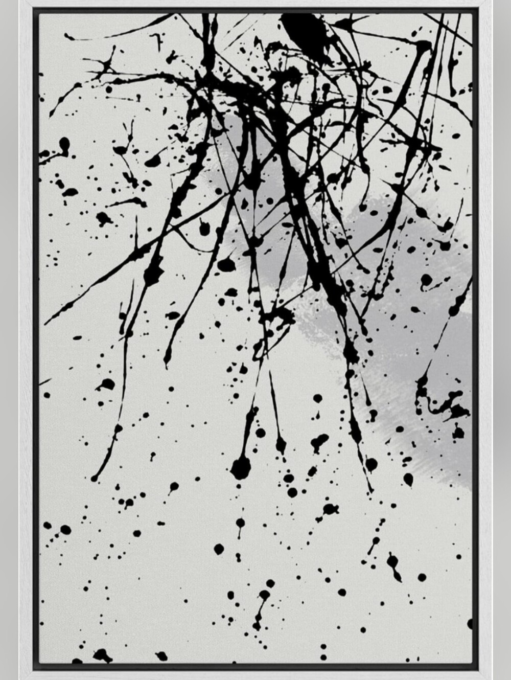 Abstract Black Paint Splatter Canvas Wall Art